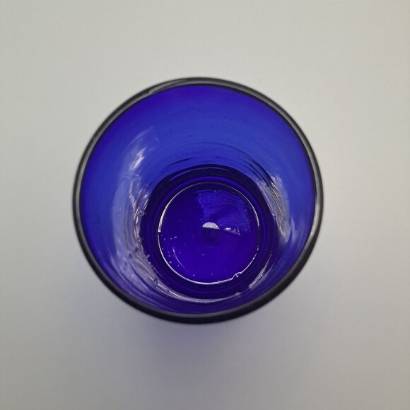 Hand Blown Mexican Cobalt Blue Tumblers Drinking Glasses - Picture 5 of 11